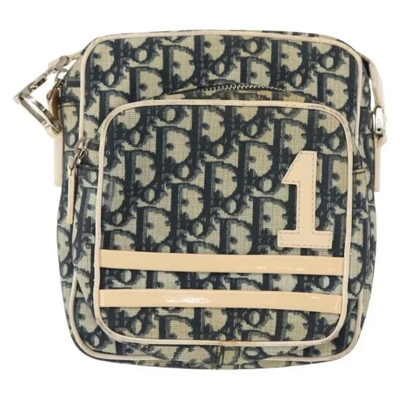 Authentic Christian Dior Trotter Canvas Shoulder Bag Navy - Picture 5 of 16